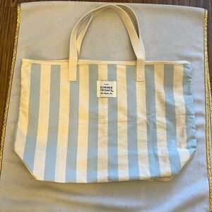Super Cute Summer Fridays Cloth Tote (Blue)